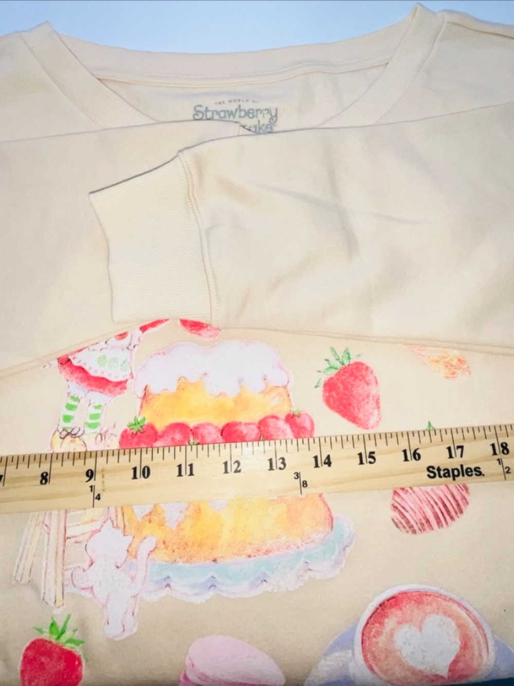 Strawberry Shortcake Pull-Over V Loose Boxy Sweatshirt. NWOT. Women’s - Picture 7 of 9